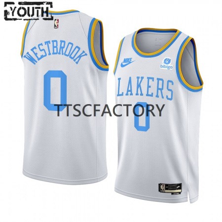 Camiseta Niños NBA Los Angeles Lakers Russell Westbrook 0 Nike 2022-23 Classic Edition Blanco Swingman